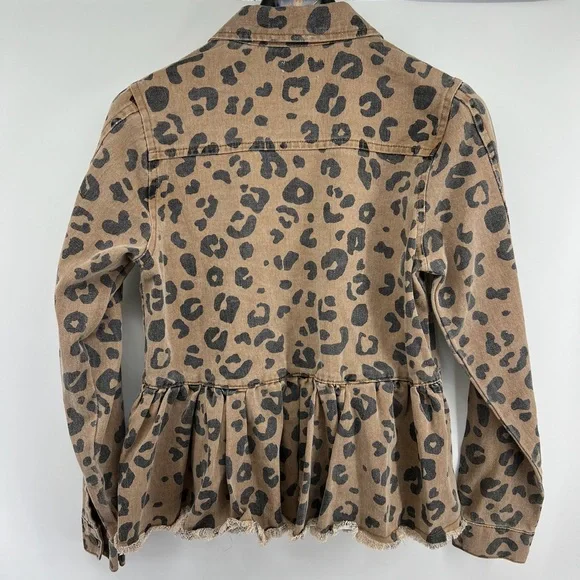 Mud pie Sz Large Leopard Peplum Jacket NWT - Picture 4 of 11